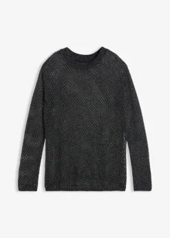 Jersey de punto ajour con hilo brillante
