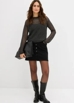 Jersey de punto ajour con hilo brillante