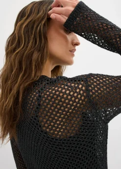 Jersey de punto ajour con hilo brillante