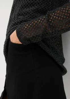 Jersey de punto ajour con hilo brillante