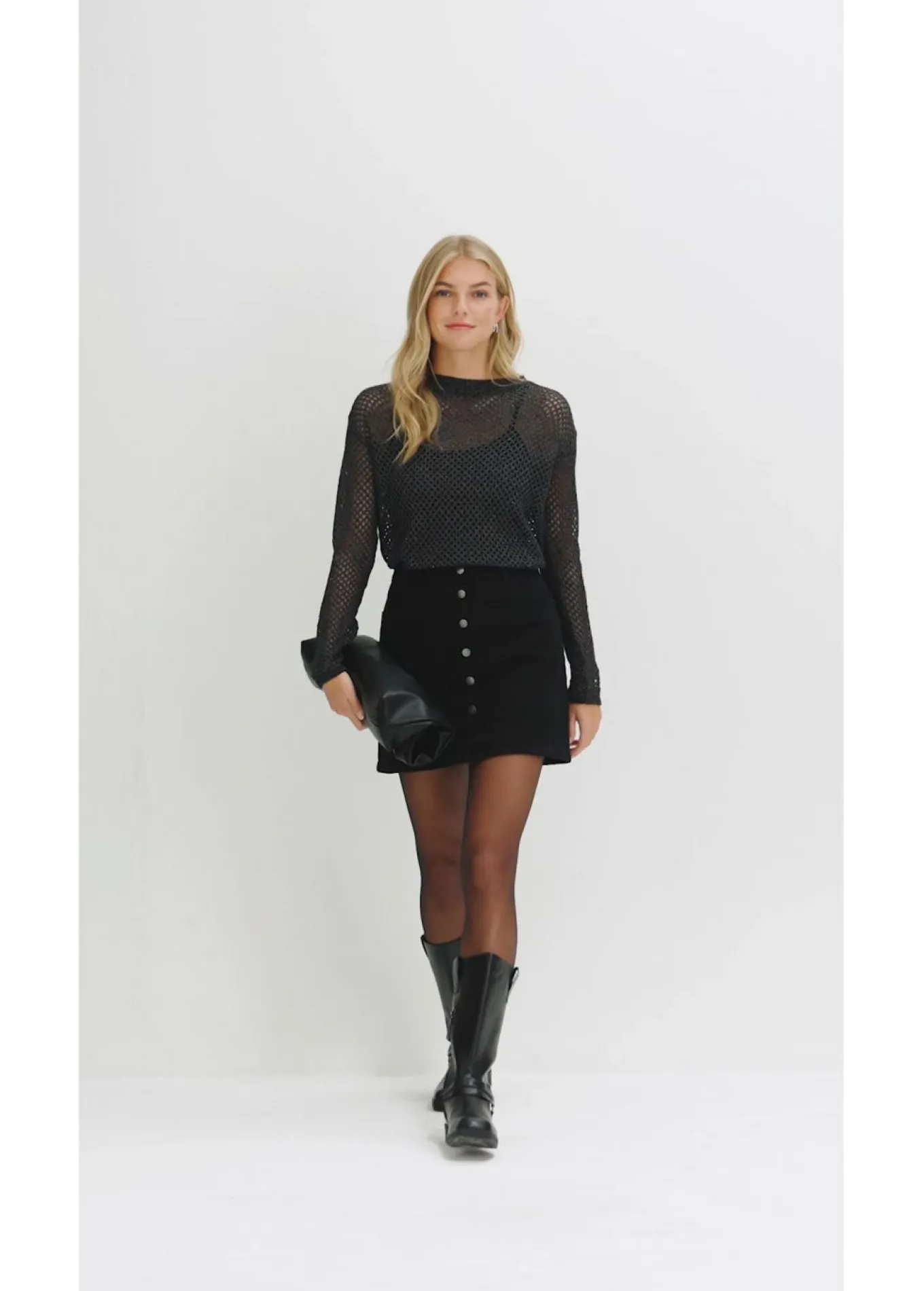 Jersey de punto ajour con hilo brillante