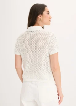 Jersey de punto ajour de algodón puro