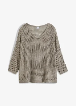 Jersey de punto ajour de mezcla de viscosa