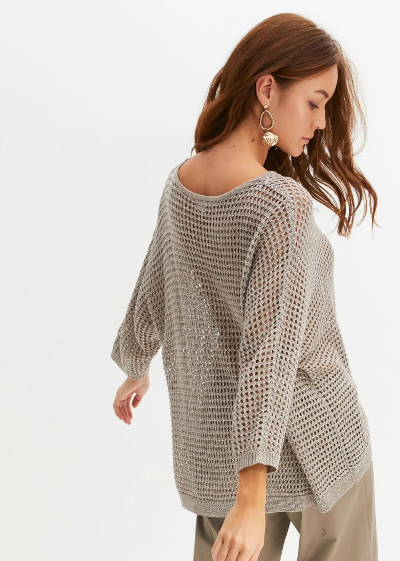 Jersey de punto ajour de mezcla de viscosa