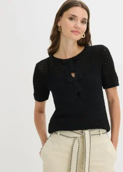 Jersey de punto ajour de mezcla de algodón
