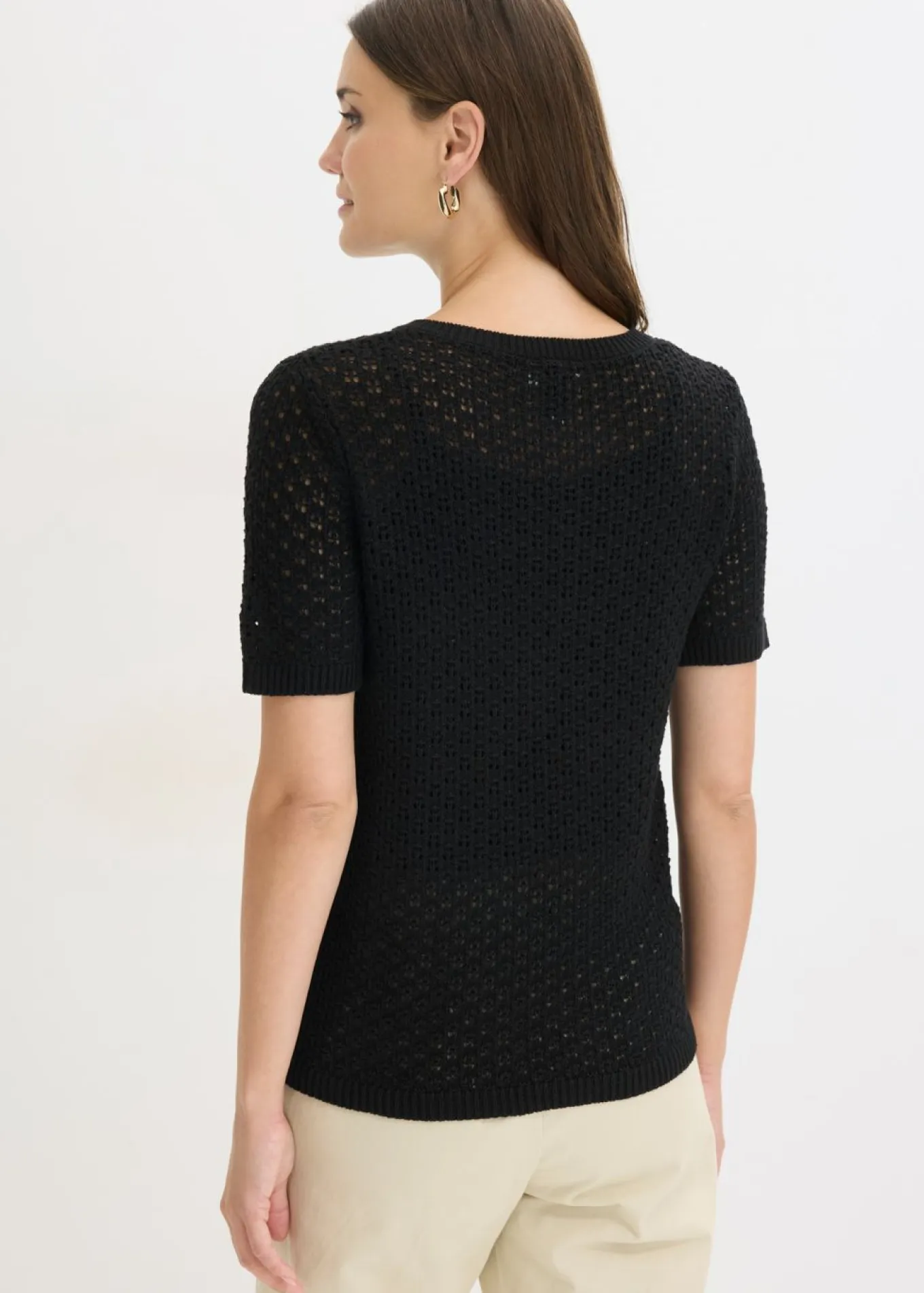 Jersey de punto ajour de mezcla de algodón