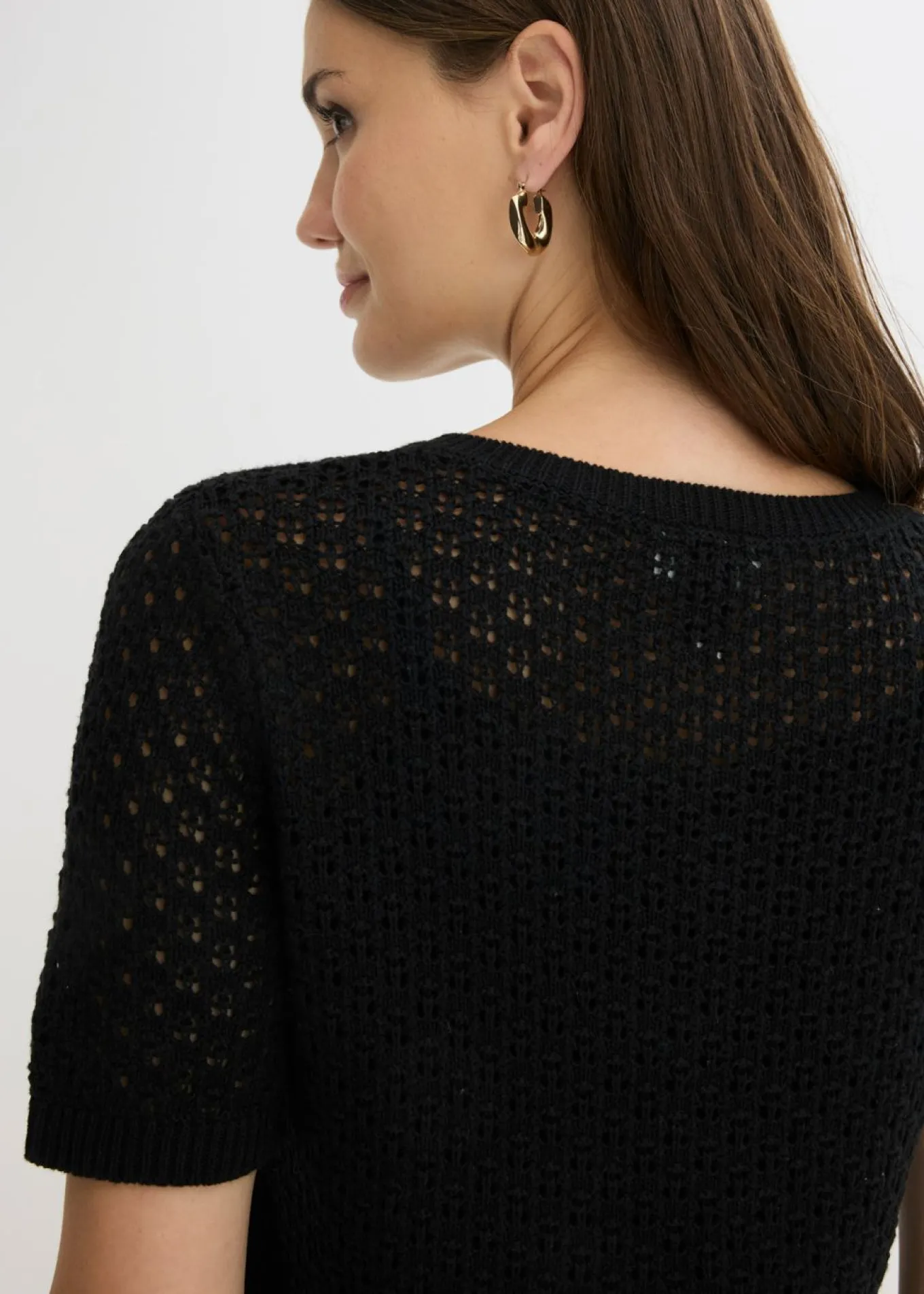 Jersey de punto ajour de mezcla de algodón