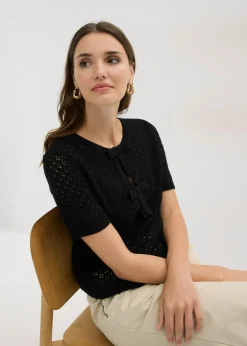 Jersey de punto ajour de mezcla de algodón