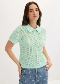 Jersey de punto ajour de algodón puro