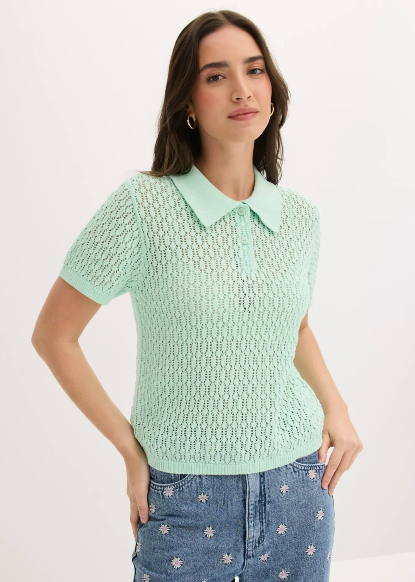 Jersey de punto ajour de algodón puro
