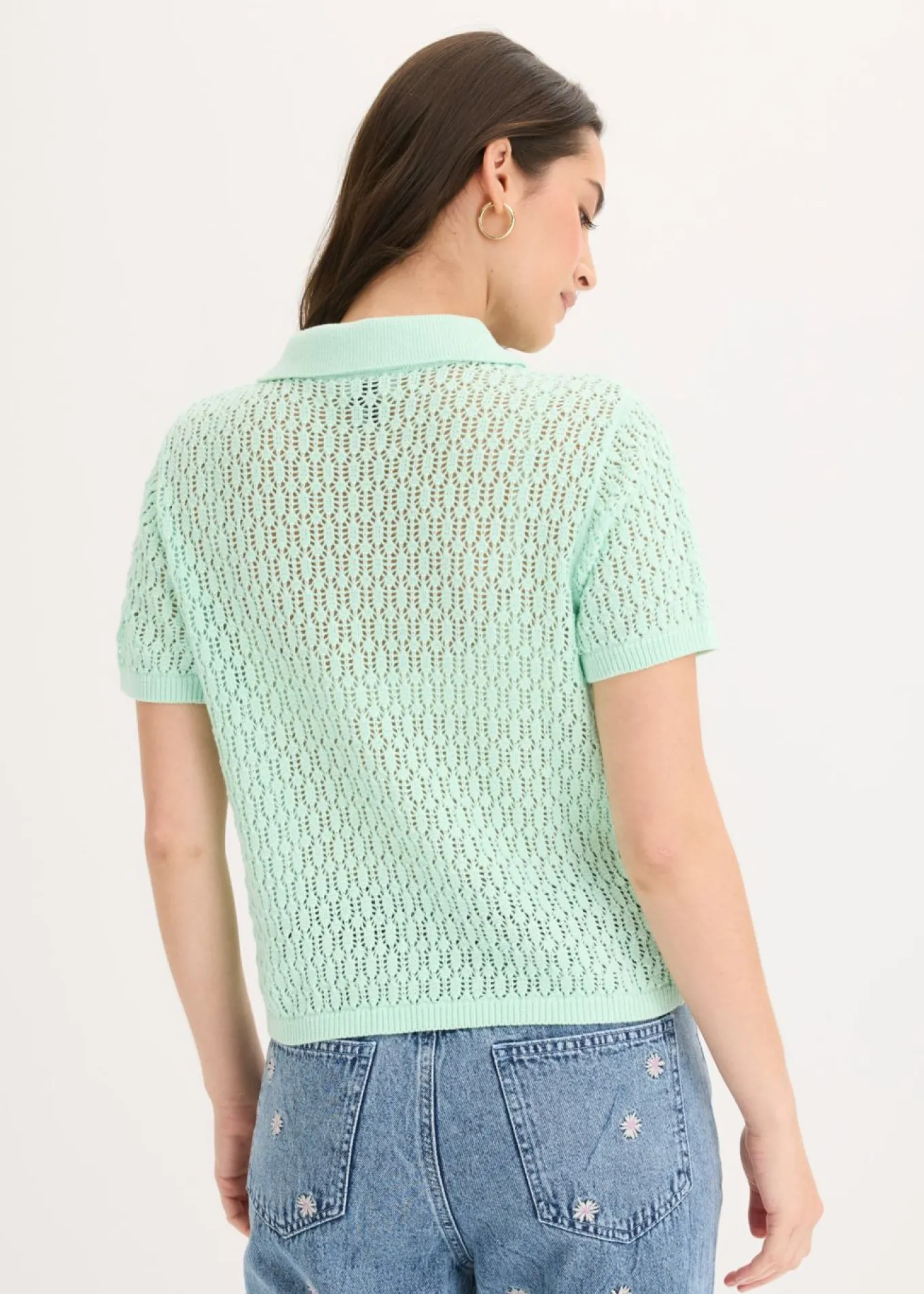 Jersey de punto ajour de algodón puro