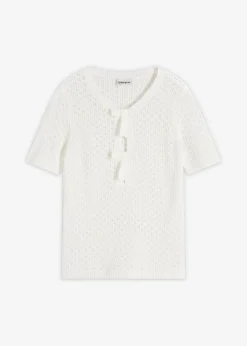 Jersey de punto ajour de mezcla de algodón