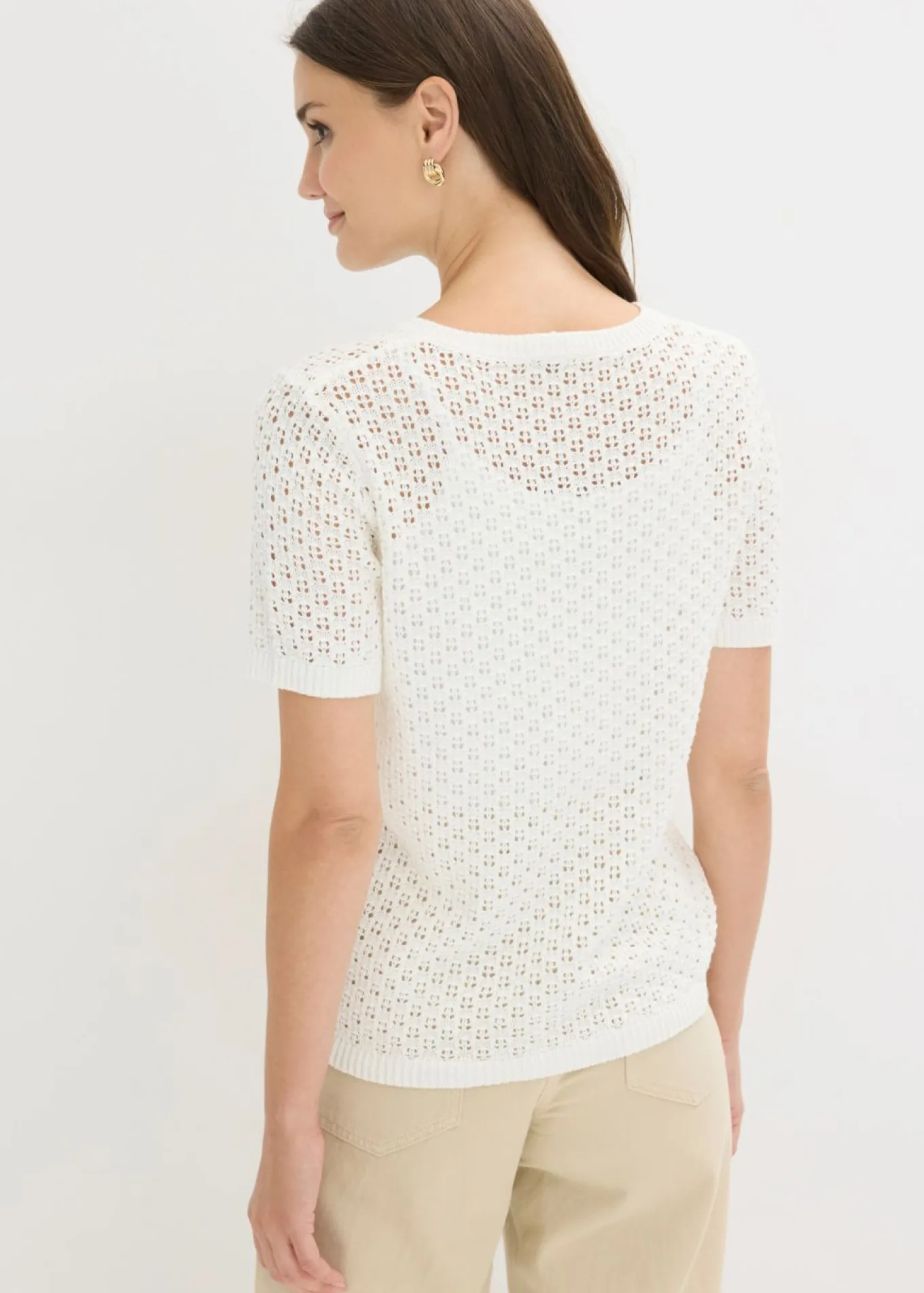 Jersey de punto ajour de mezcla de algodón