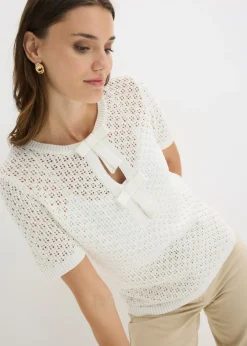 Jersey de punto ajour de mezcla de algodón