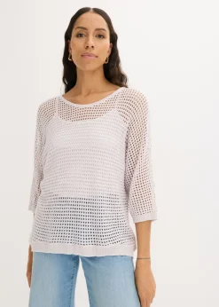 Jersey de punto ajour de mezcla de viscosa
