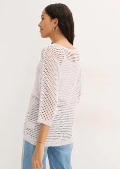Jersey de punto ajour de mezcla de viscosa