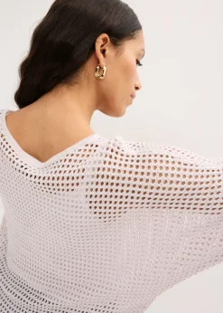 Jersey de punto ajour de mezcla de viscosa