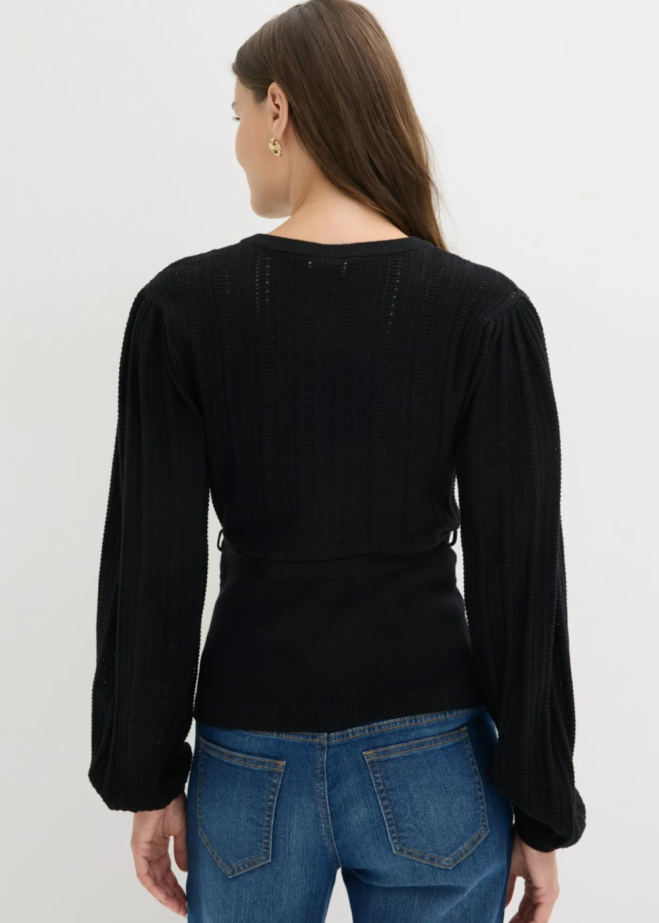 Jersey de punto ajour en mezcla de algodón