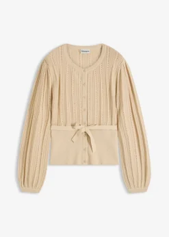 Jersey de punto ajour en mezcla de algodón