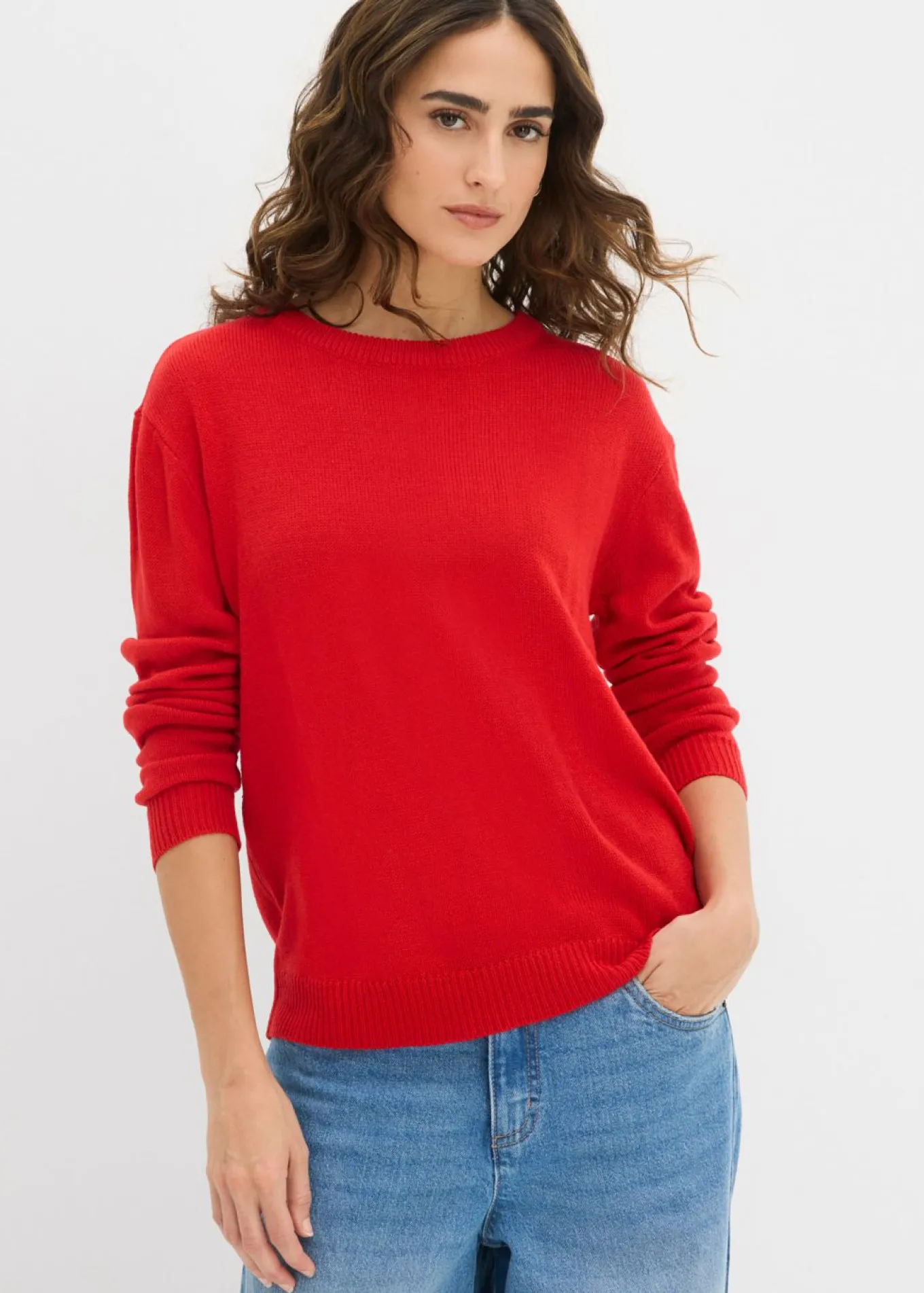Jersey de punto con cuello redondo