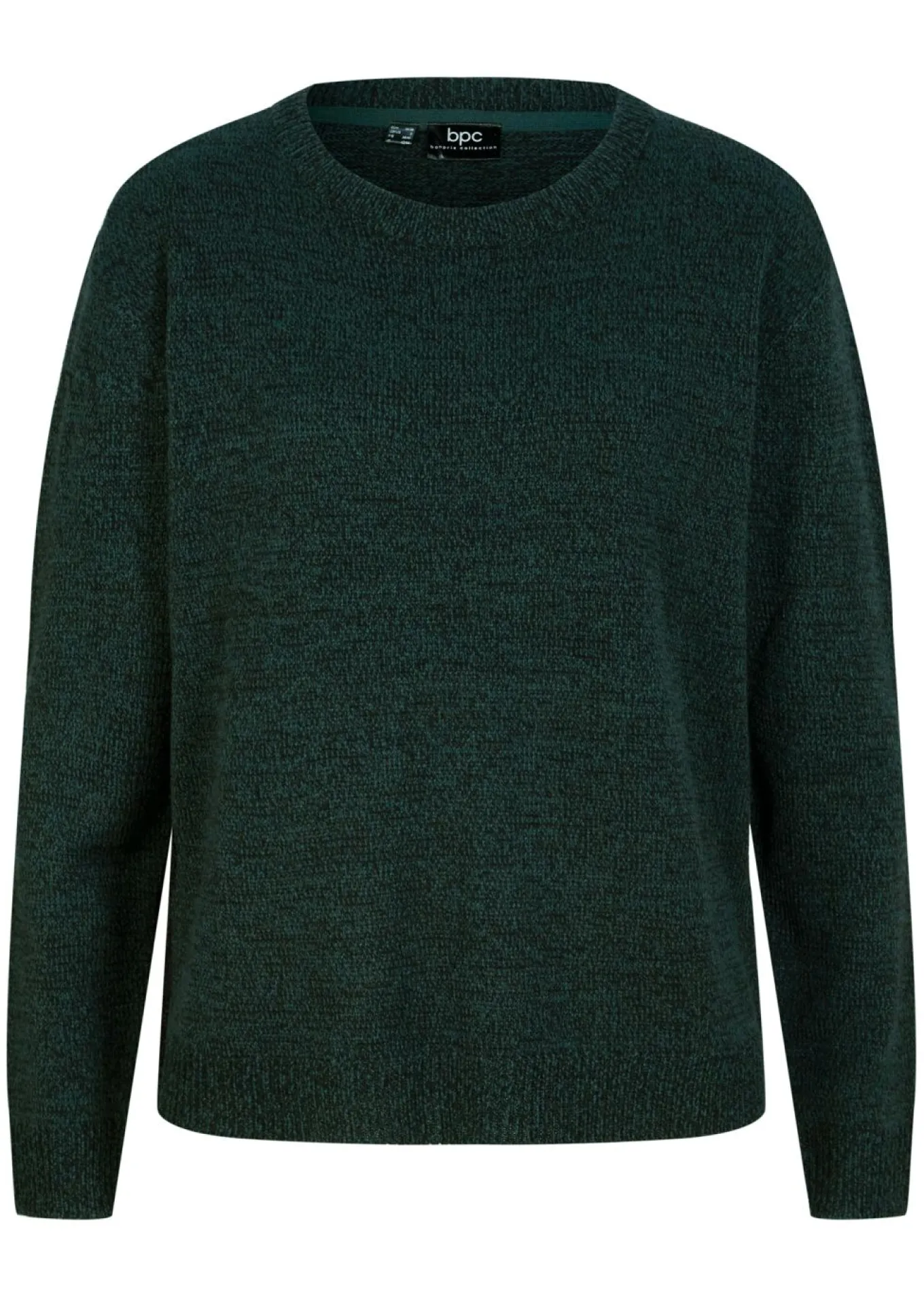 Jersey de punto con cuello redondo jaspeado