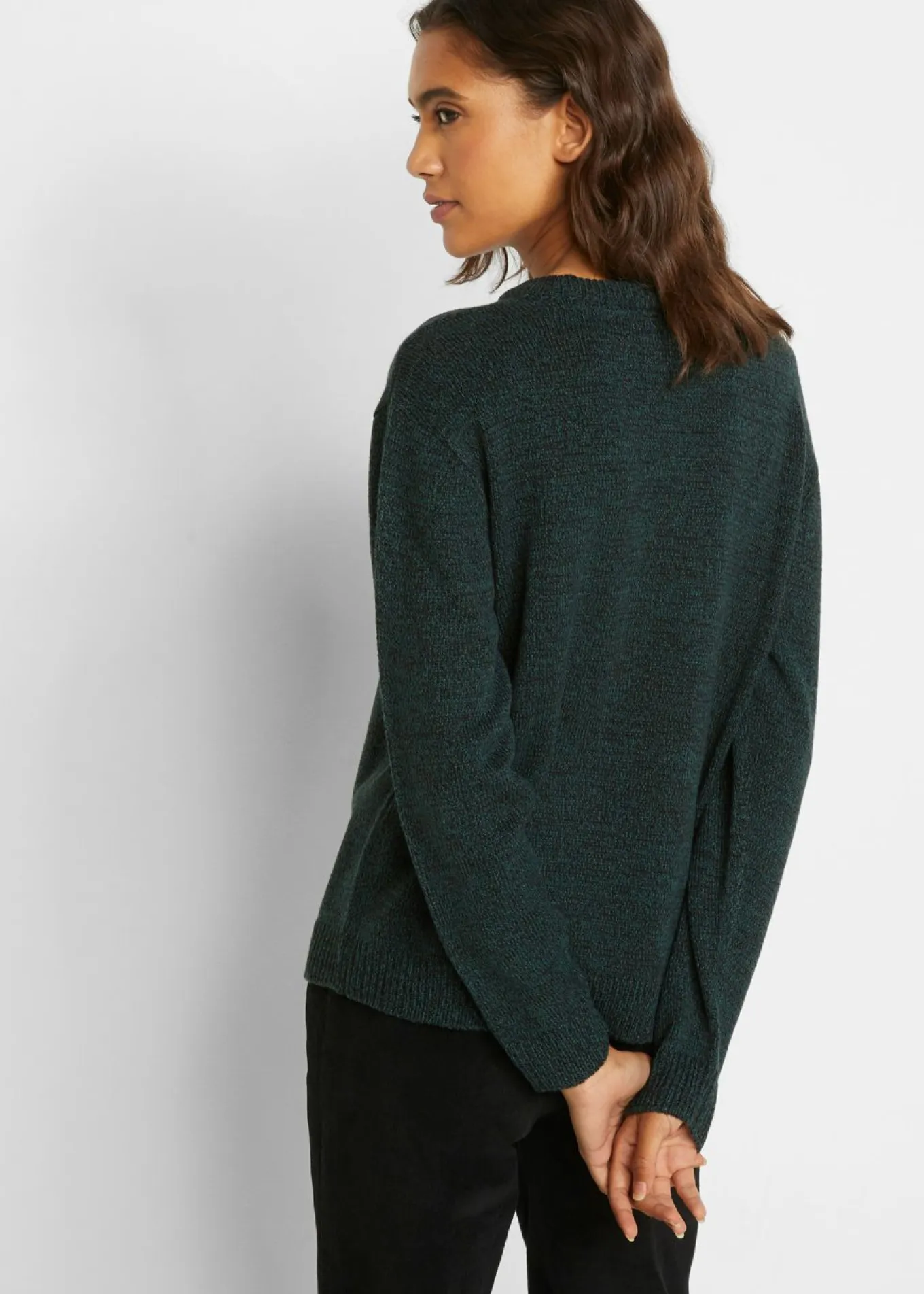Jersey de punto con cuello redondo jaspeado