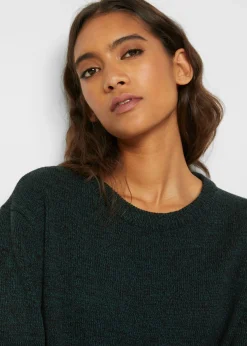 Jersey de punto con cuello redondo jaspeado