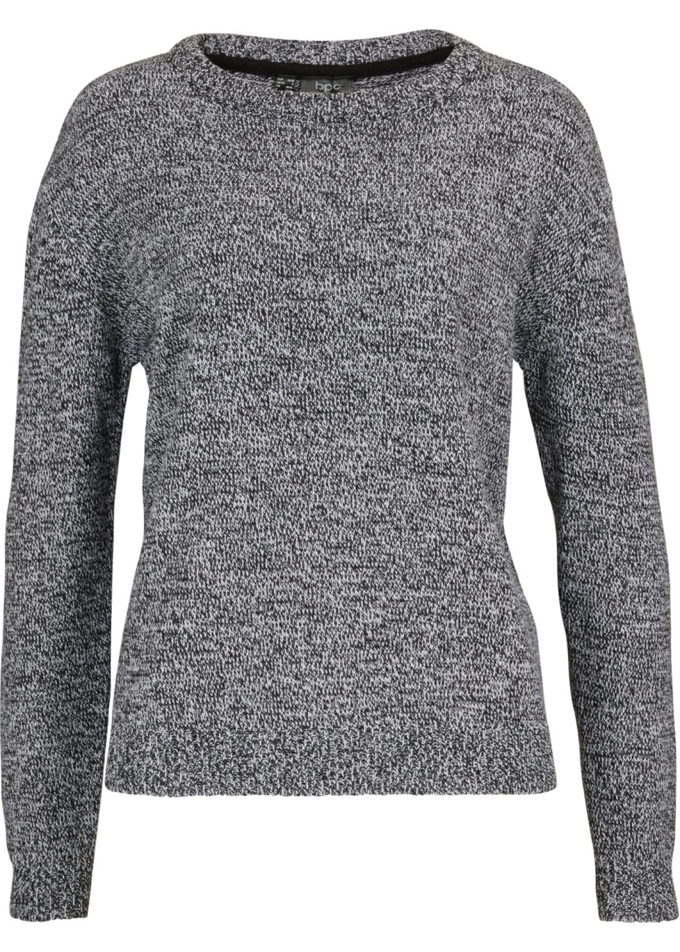 Jersey de punto con cuello redondo jaspeado