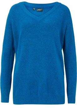 Jersey de punto con cuello en V, de corte oversize