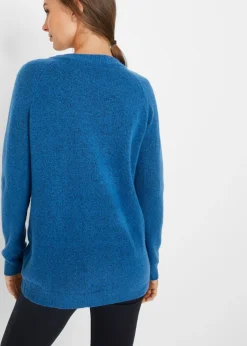 Jersey de punto con cuello en V, de corte oversize