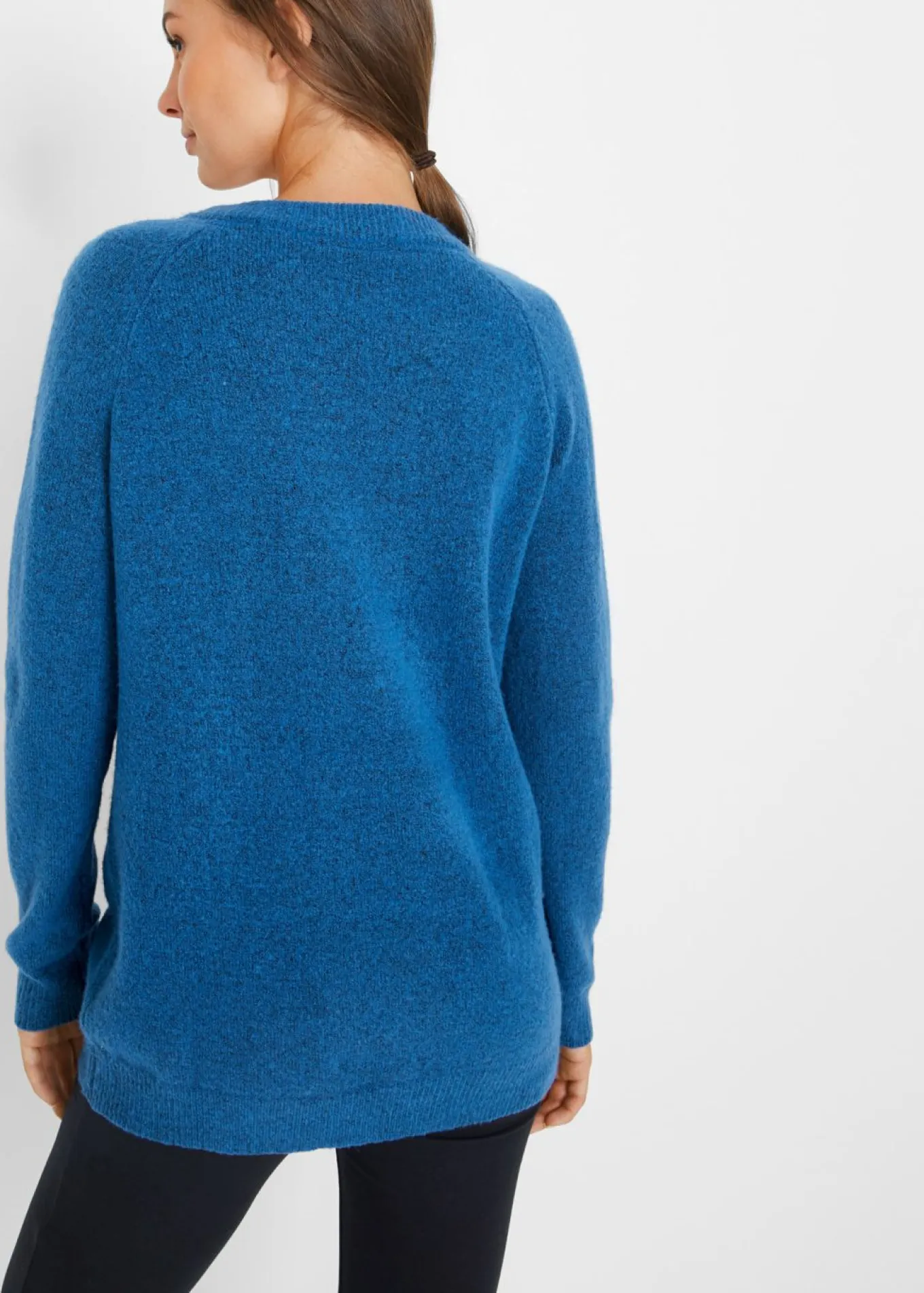 Jersey de punto con cuello en V, de corte oversize