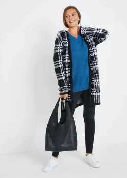 Jersey de punto con cuello en V, de corte oversize