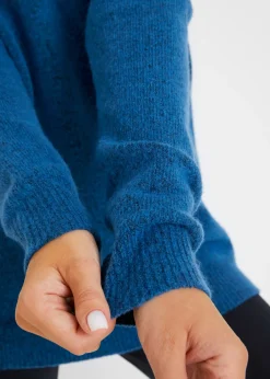 Jersey de punto con cuello en V, de corte oversize