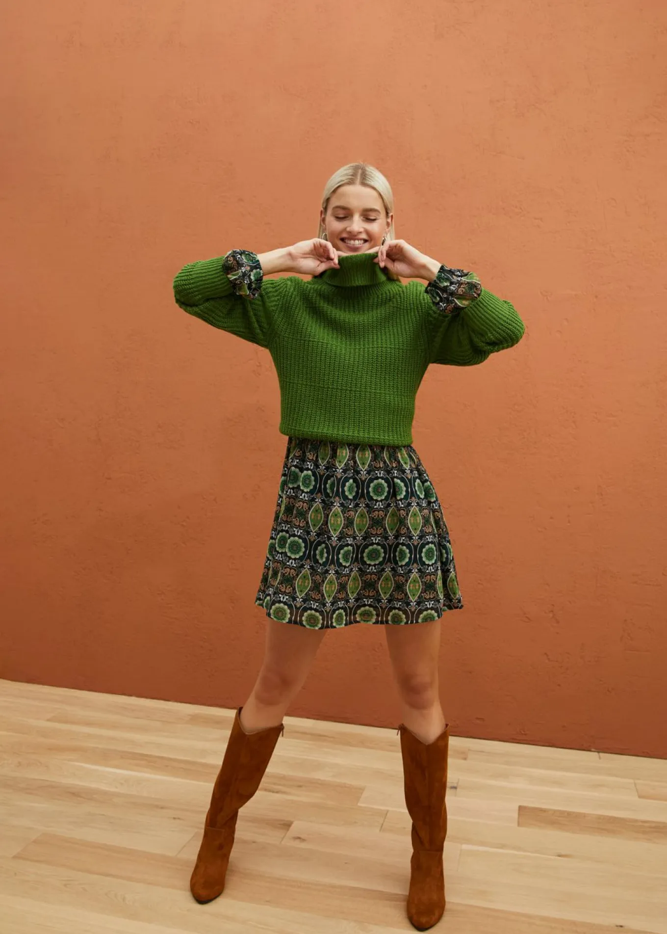 Jersey de punto con cuello vuelto