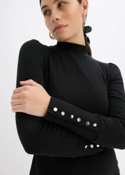 Jersey de punto de canalé de mezcla de viscosa