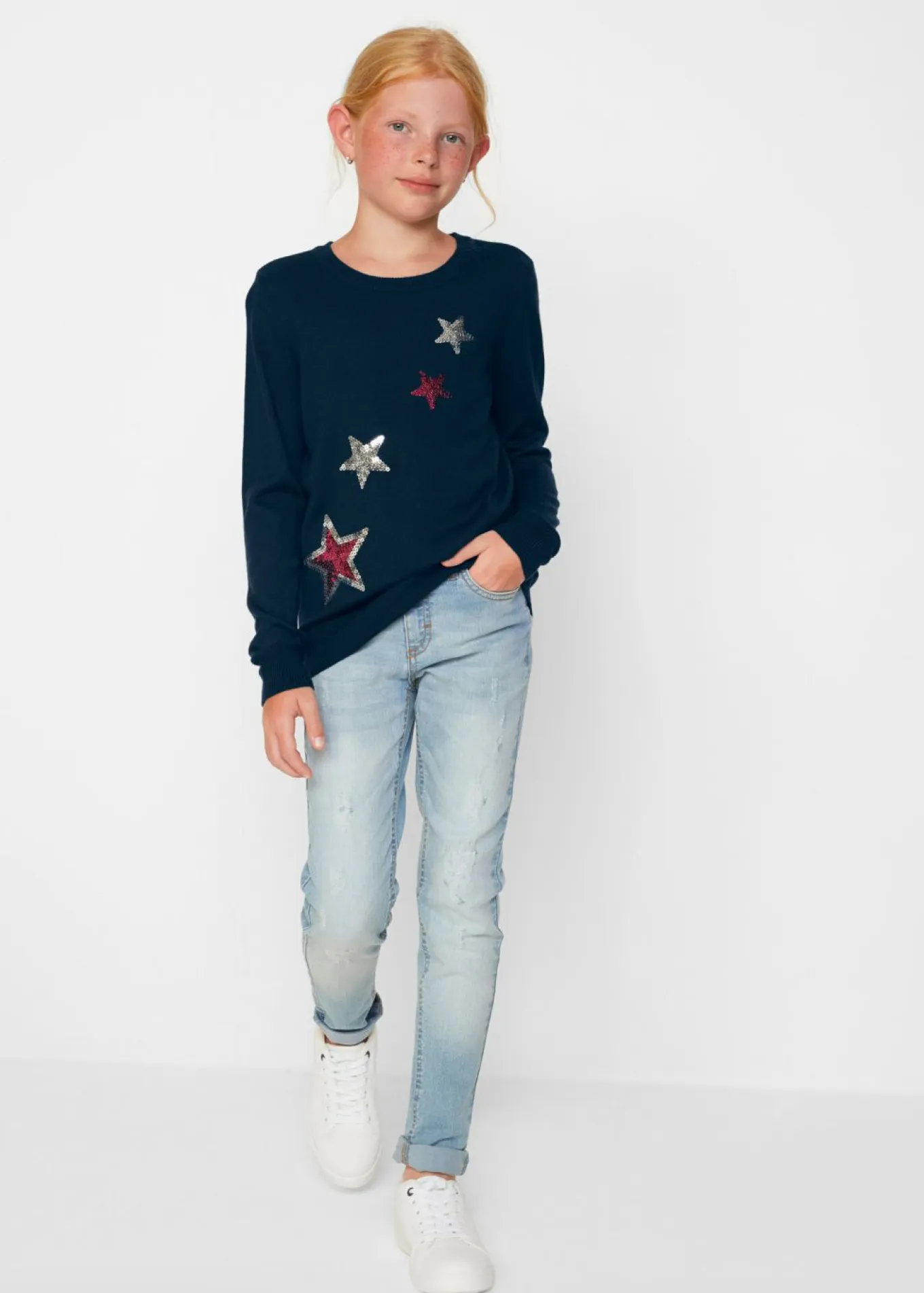 Jersey de punto fino con lentejuelas
