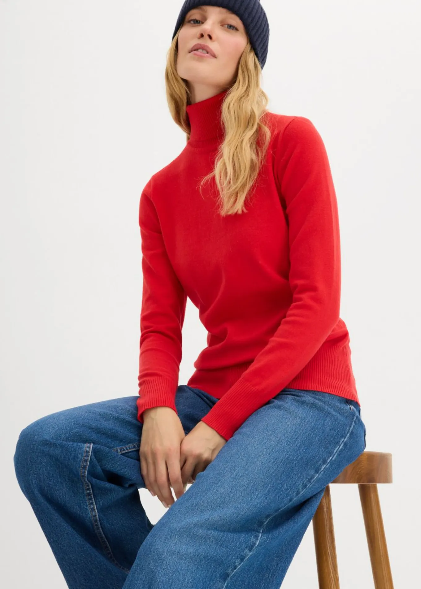 Jersey de punto fino con cuello alto