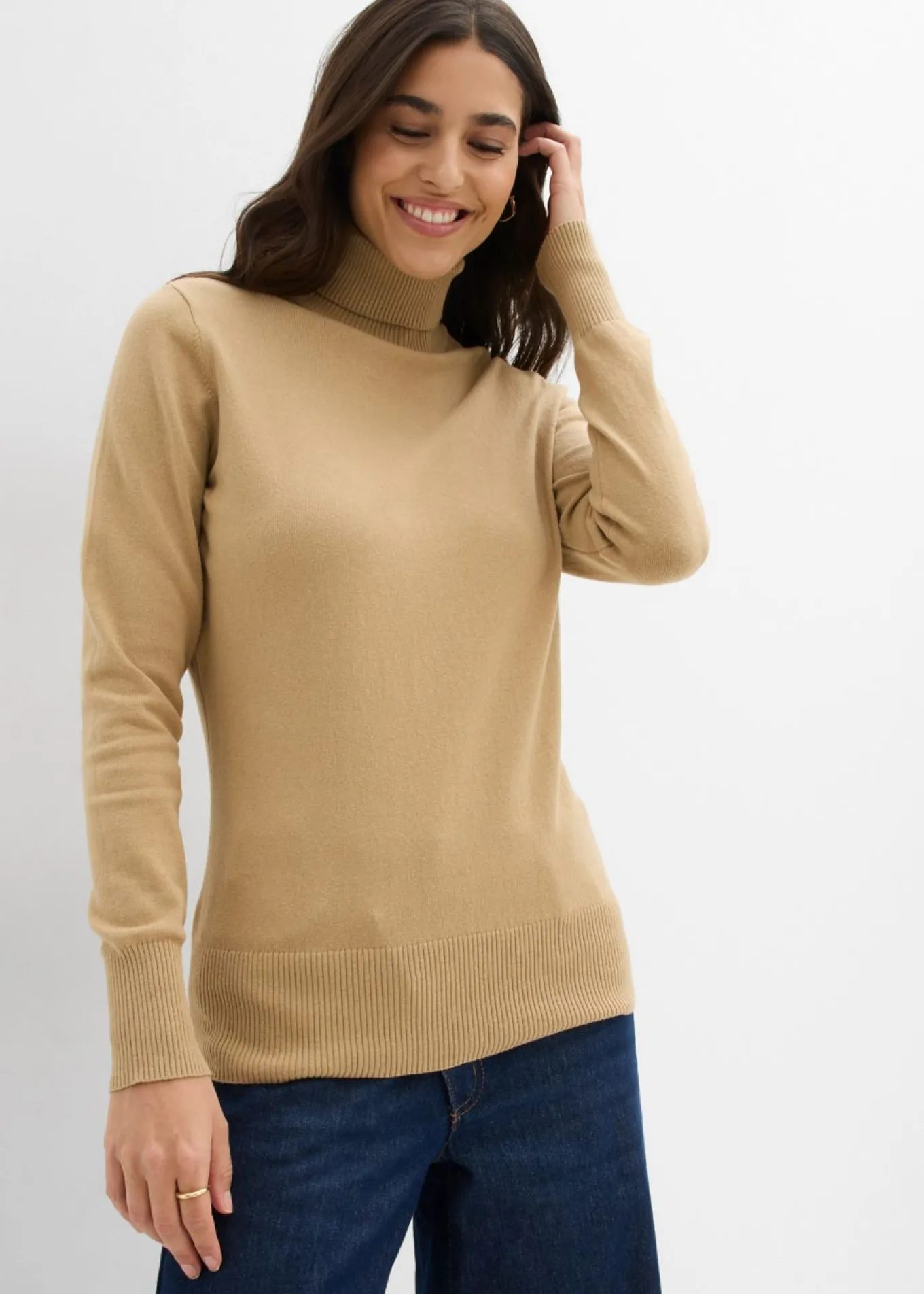 Jersey de punto fino con cuello alto