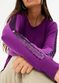 Jersey de punto fino con lentejuelas
