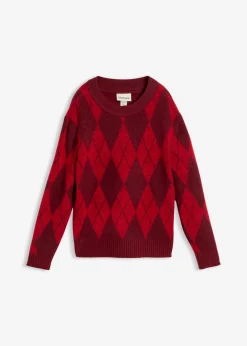 Jersey de punto fino con estampado a cuadros