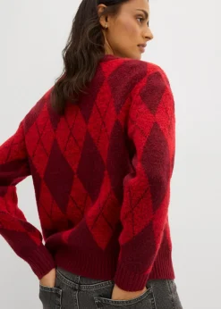 Jersey de punto fino con estampado a cuadros