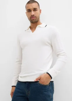 Jersey de punto fino con detalles en contraste
