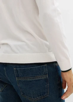Jersey de punto fino con detalles en contraste
