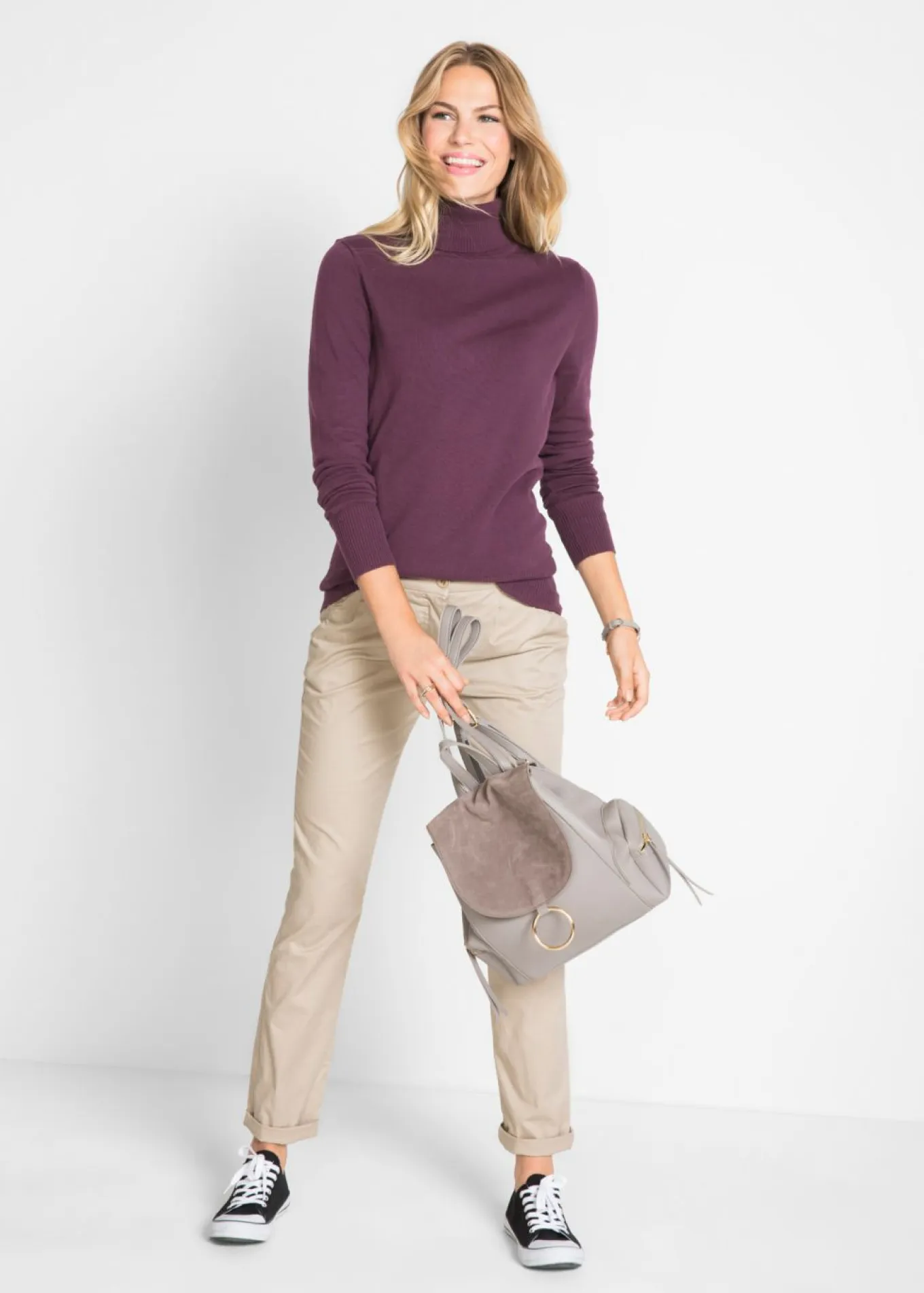 Jersey de punto fino con cuello alto