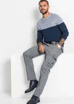 Jersey de punto fino con color block y algodón