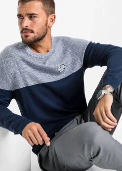 Jersey de punto fino con color block y algodón