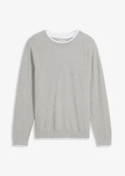 Jersey de punto fino con cuello doble