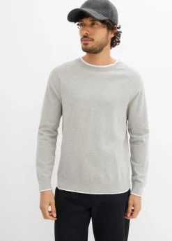 Jersey de punto fino con cuello doble