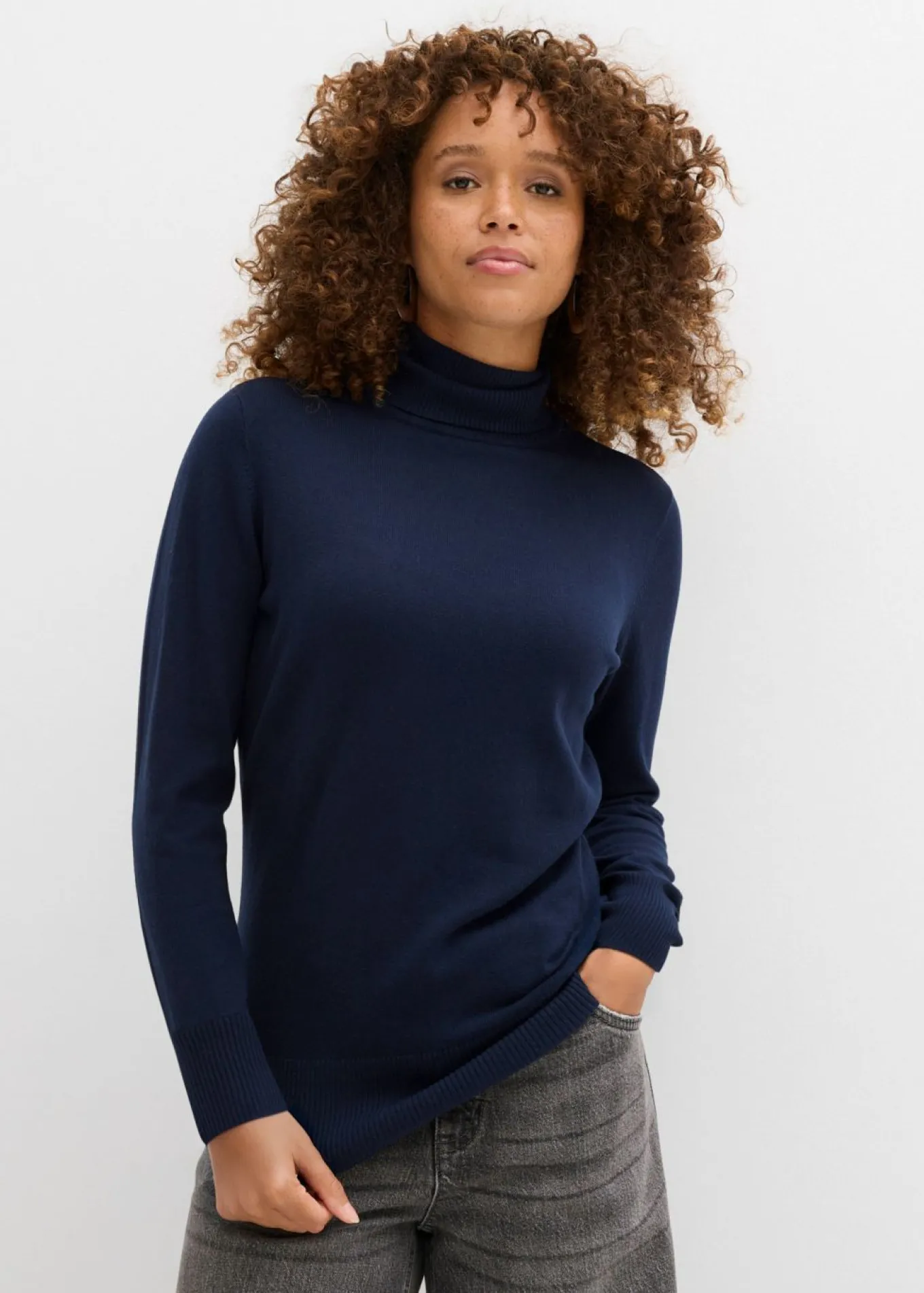 Jersey de punto fino con cuello alto