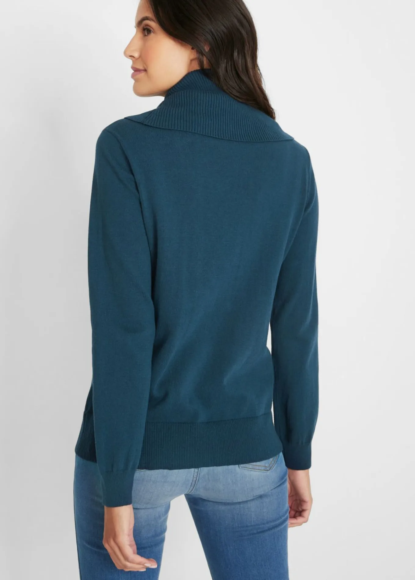 Jersey de punto fino con cuello ancho